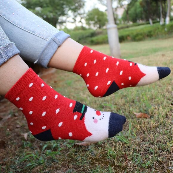 YZKKE 5Pack Womens Q-22 Vintage Winter Soft Warm Thick Cold Knit Wool Crew Socks - Picture 6 of 7